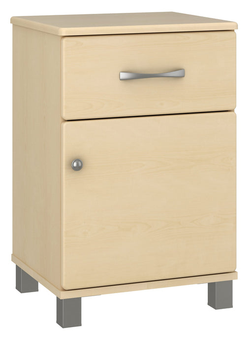 A7305 Amare One Door, One Drawer Bedside Cabinet (Nickel Feet)