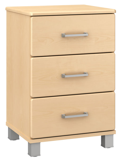 A7303 Amare Three Drawer Bedside Cabinet (Nickel Feet)