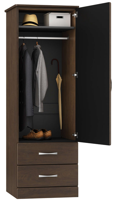 CONTEMPO SINGLE DOOR WARDROBE WITH TWO DRAWERS