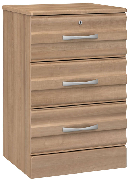 ONDA THREE DRAWER BEDSIDE CABINET WITH LOCK