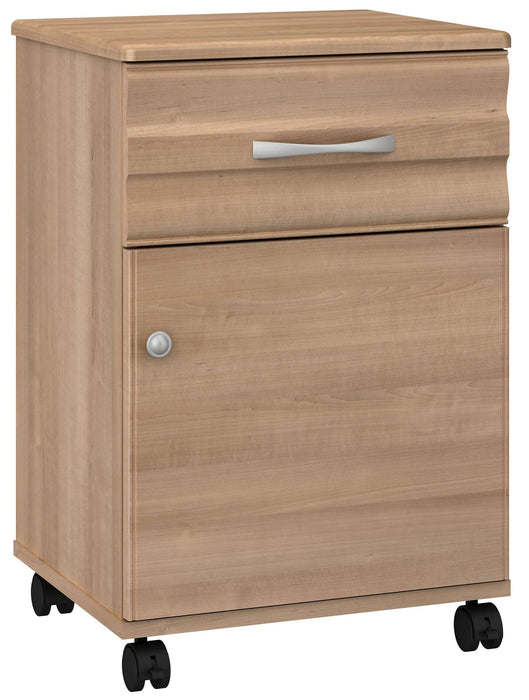 ONDA ONE DOOR, ONE DRAWER BEDSIDE CABINET WITH CASTERS