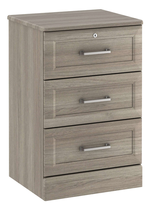 TANGENTE THREE DRAWER BEDSIDE CABINET WITH LOCK