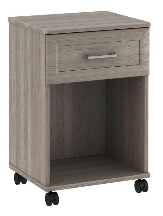 TANGENTE ONE DRAWER BEDSIDE CABINET WITH CASTERS