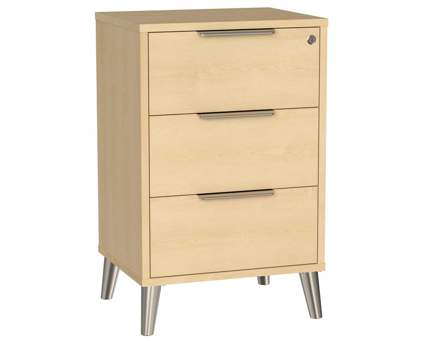 COPENHAGEN THREE DRAWER BEDSIDE CABINET WITH LOCK