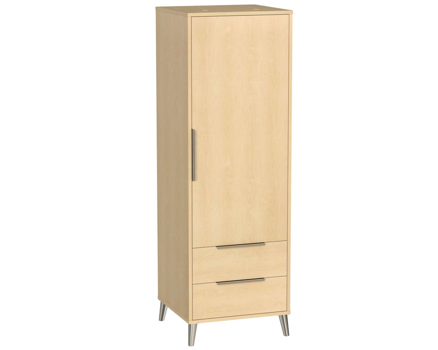 COPENHAGEN SINGLE DOOR WARDROBE WITH TWO DRAWERS