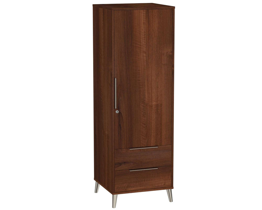 COPENHAGEN SINGLE DOOR LOCKING WARDROBE WITH TWO DRAWERS