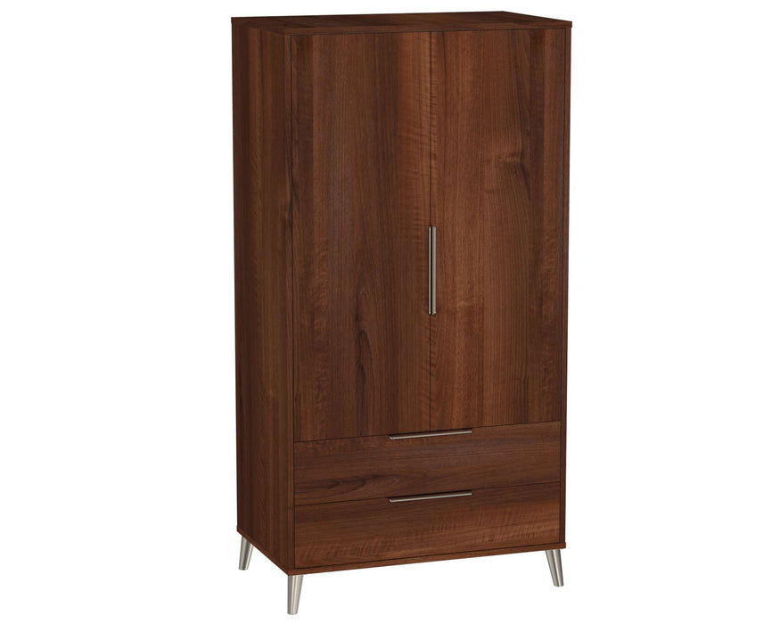 COPENHAGEN DIVIDED DOUBLE DOOR WARDROBE WITH TWO DRAWERS