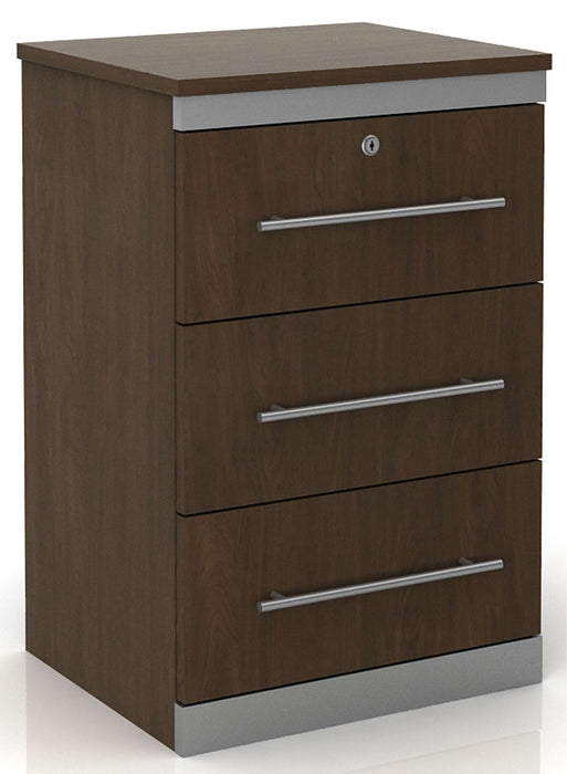 CONTEMPO THREE DRAWER BEDSIDE CABINET WITH LOCK