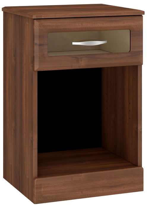 REVEAL2 BEDSIDE CABINET: ONE TRANSPARENT DRAWER, OPEN BOTTOM
