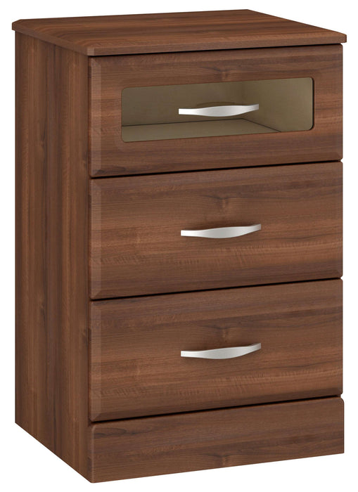 REVEAL2 BEDSIDE CABINET: ONE TRANSPARENT DRAWER, TWO DRAWERS