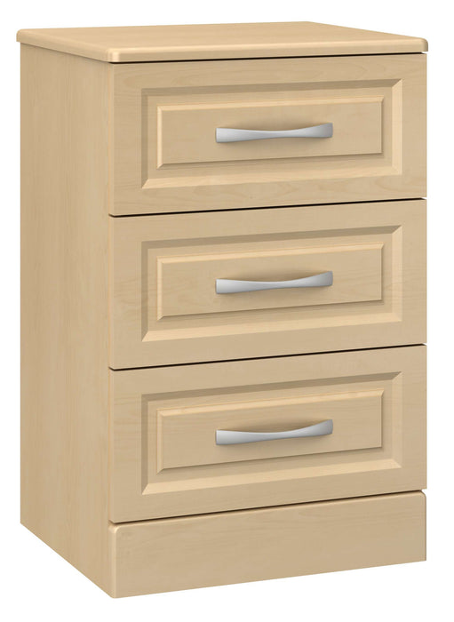 RICCA THREE DRAWER BEDSIDE CABINET