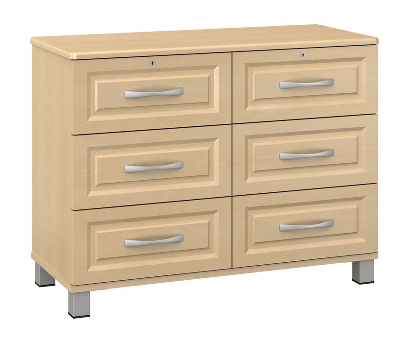 RICCA SIX DRAWER CHEST WITH LOCK & NICKEL FEET