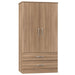 D7029 Onda Divided Double Door Wardrobe w/ Two Drawers Locking Left