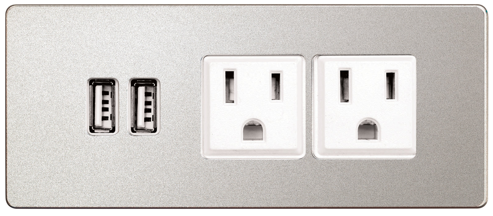 NICKEL FACE PLATE / WHITE OUTLET RIGHT FACING