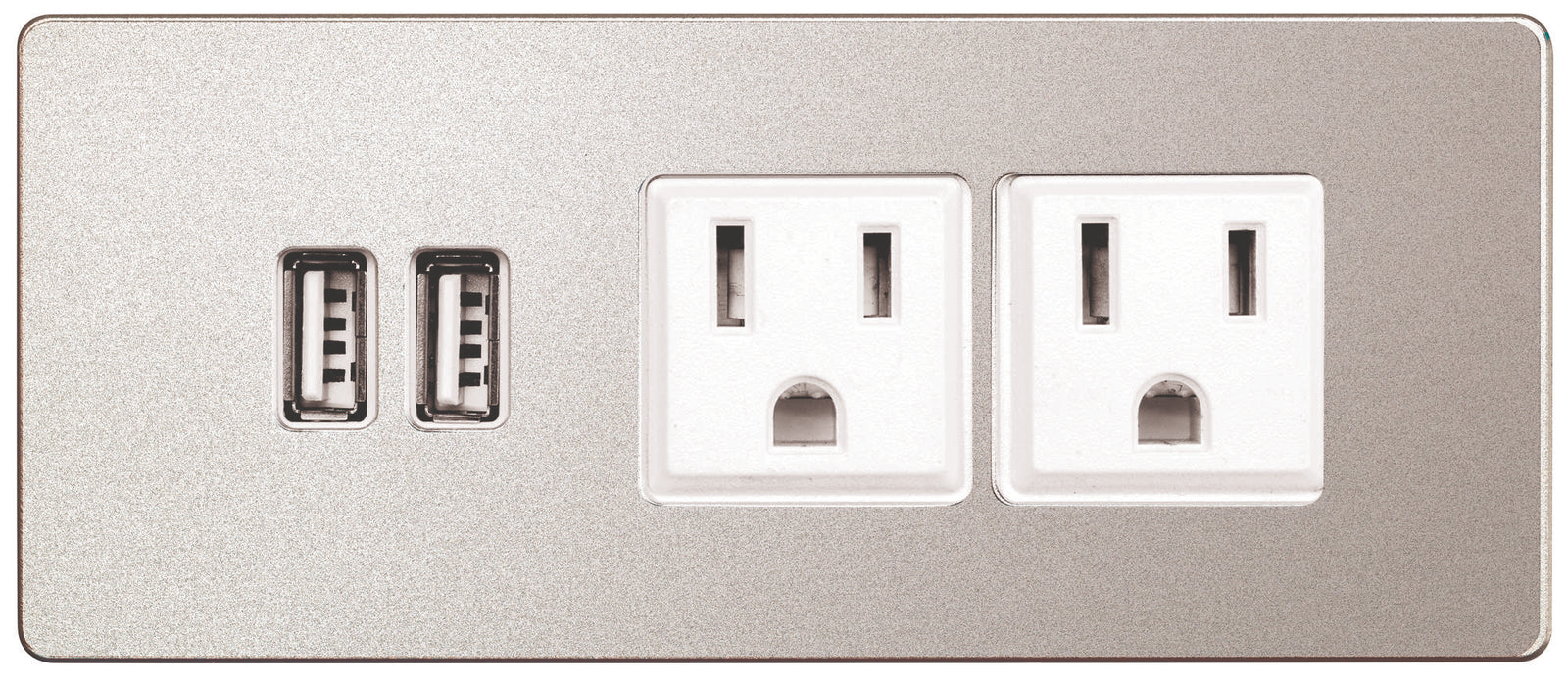 NICKEL FACE PLATE / WHITE OUTLET LEFT FACING