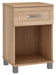 T7309 Trincea One Drawer Bedside Cabinet w/ Nickel Feet