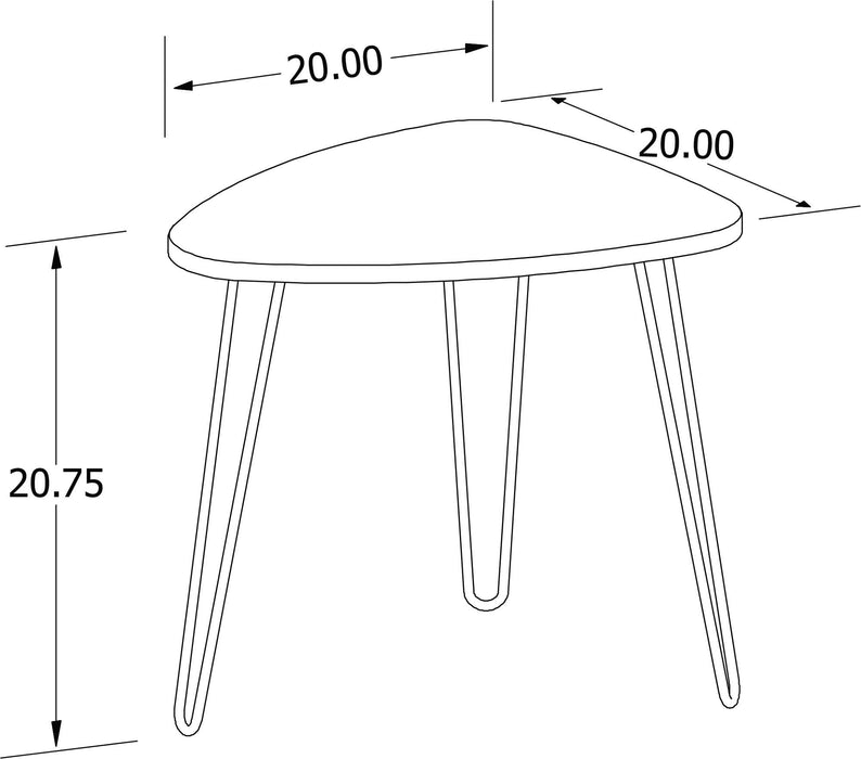 DESIGNERPLY TRIANGLE END TABLE: DESIGNER WHITE