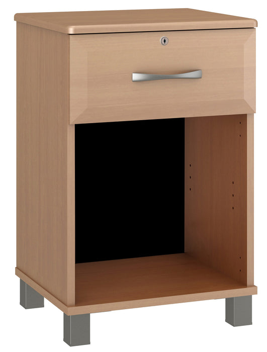 R7310 Resa One Drawer Bedside Cabinet w/ Lock & Nickel Feet