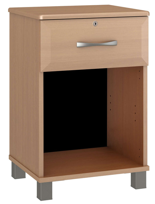 RESA ONE DRAWER BEDSIDE CABINET WITH LOCK & NICKEL FEET
