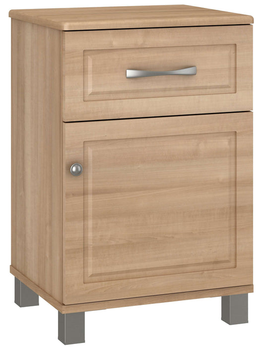 TRINCEA ONE DOOR, ONE DRAWER BEDSIDE CABINET WITH NICKEL FEET