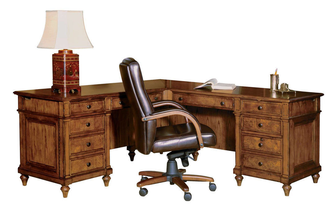 URBAN ASH BURL EXECUTIVE L-SHAPE DESK