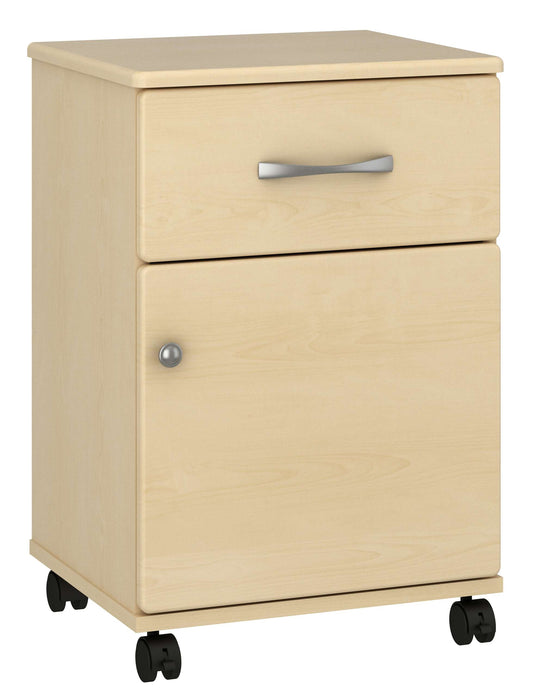 AMARE ONE DOOR, ONE DRAWER BEDSIDE CABINET (CASTERS)