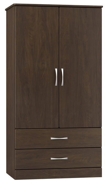 A7027 Amare Divided Double Door Wardrobe w/ Two Drawers