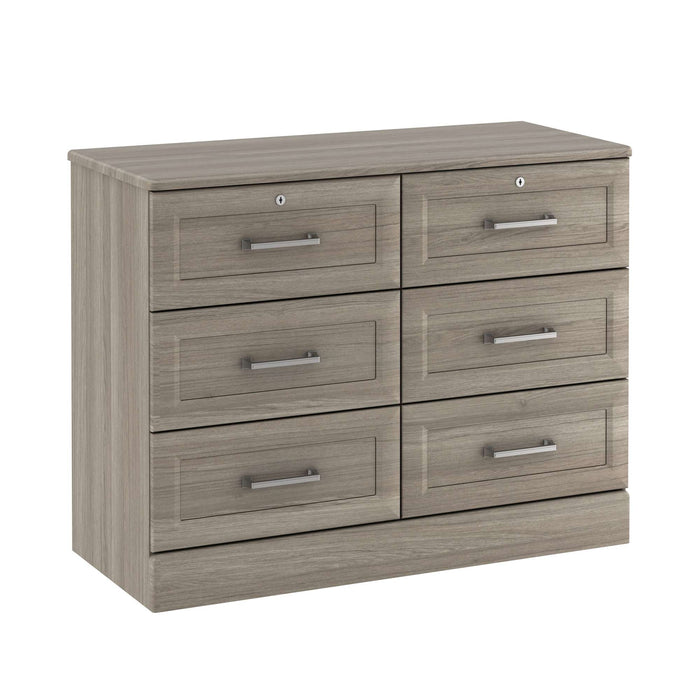 TANGENTE SIX DRAWER CHEST WITH LOCK