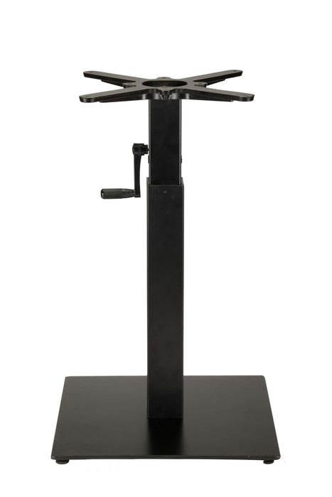 BLACK ADJUSTABLE HEIGHT TABLE BASE WITH BASE SPREAD OF 21.6" X 21.6"