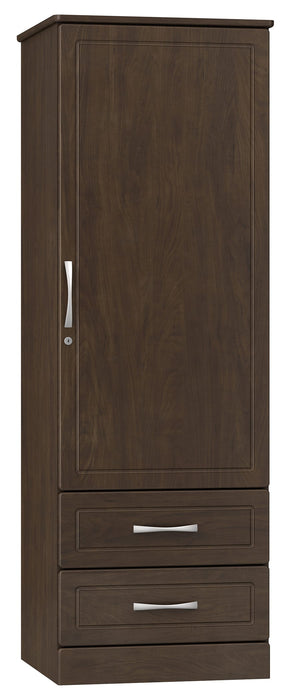 M7018 Musa Locking Single Door Wardrobe w/ Two Drawers