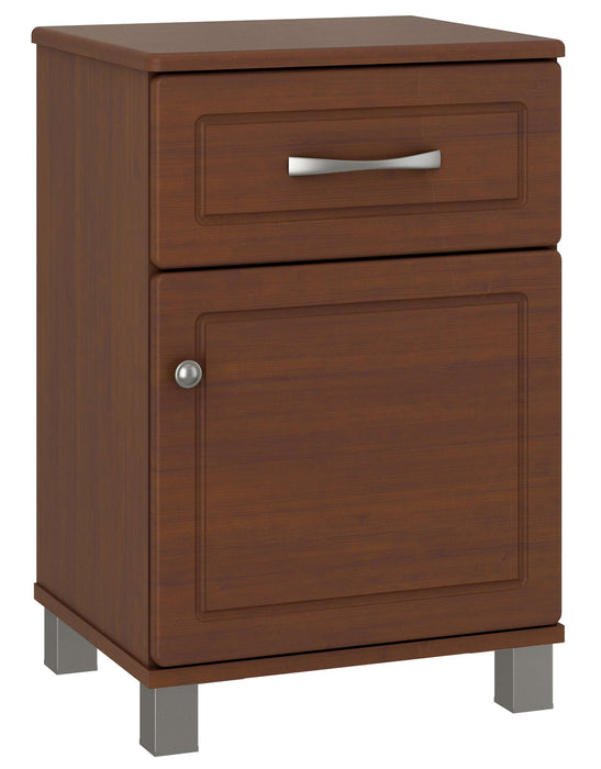 MUSA ONE DOOR, ONE DRAWER BEDSIDE CABINET (NICKEL FEET)