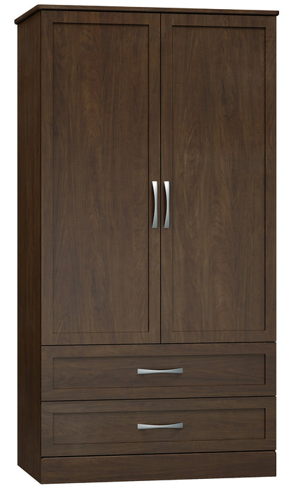 N7027 Sereno Divided Double Door Wardrobe w/ Two Drawers