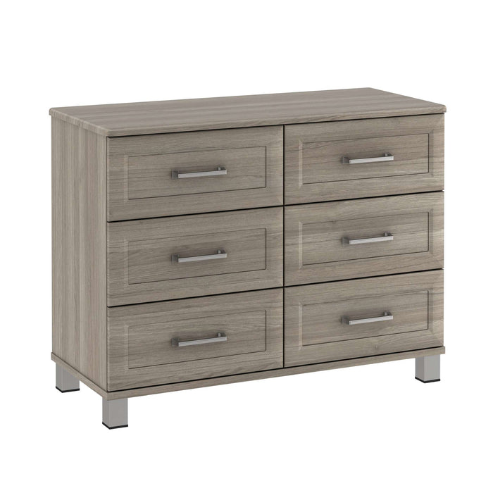 TANGENTE SIX DRAWER CHEST WITH NICKEL FEET