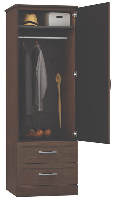 SERENO SINGLE DOOR WARDROBE WITH TWO DRAWERS & LOCK