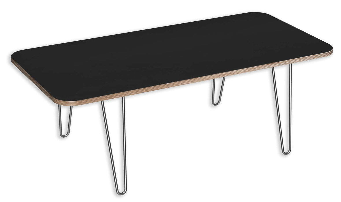 DESIGNERPLY RADIUSED COFFEE TABLE: MATTE BLACK