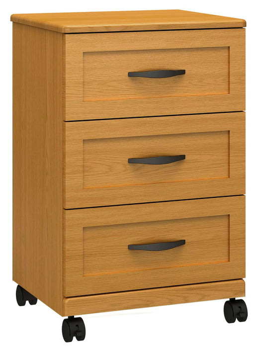 SERENO THREE DRAWER BEDSIDE CABINET (CASTERS)