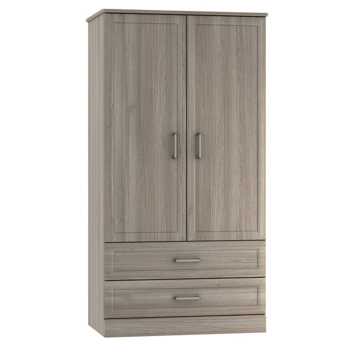 G7027 Tangente Divided Double Door Wardrobe w/ Two Drawers