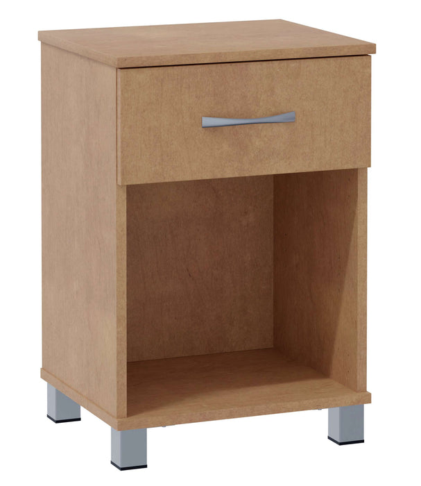 VALORE ONE DRAWER BEDSIDE CABINET WITH NICKEL FEET