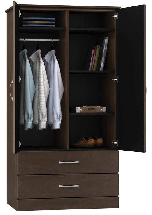 A7027 Amare Divided Double Door Wardrobe w/ Two Drawers
