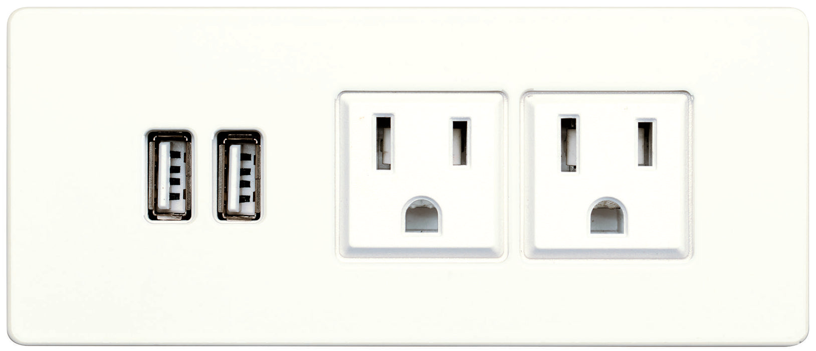 WHITE FACE PLATE / WHITE OUTLET LEFT FACING