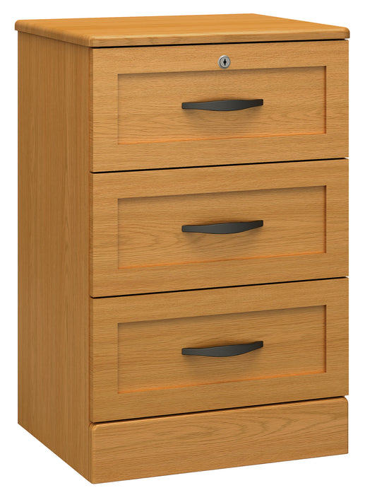 SERENO BEDSIDE CABINET WITH THREE DRAWERS AND LOCK