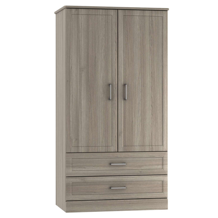 TANGENTE DOUBLE DOOR WARDROBE WITH TWO DRAWERS