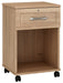 T7410 Trincea One Drawer Bedside Cabinet w/ Lock & Casters