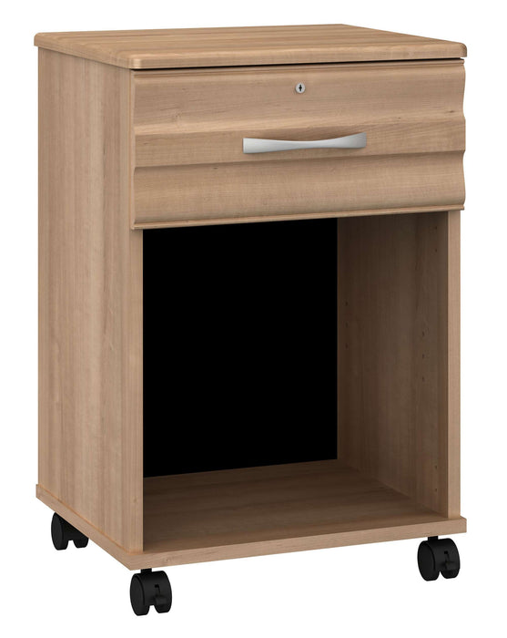 ONDA ONE DRAWER BEDSIDE CABINET WITH LOCK & CASTERS