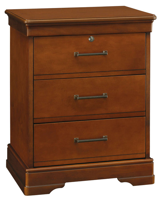 ORLEANS THREE DRAWER BEDSIDE CABINET WITH LOCK