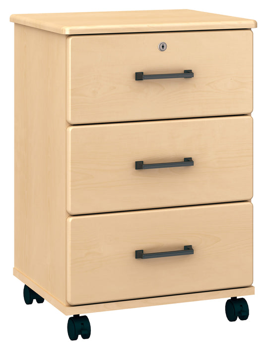A7404 Amare Three Drawer Bedside Cabinet w/ Lock (Casters)