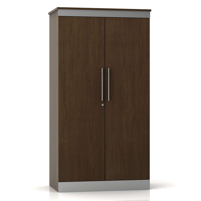 CONTEMPO DIVIDED DOUBLE DOOR WARDROBE LOCKING LEFT