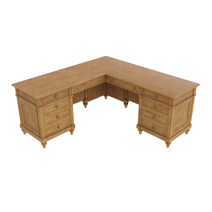 URBAN ASH BURL EXECUTIVE L-DESK