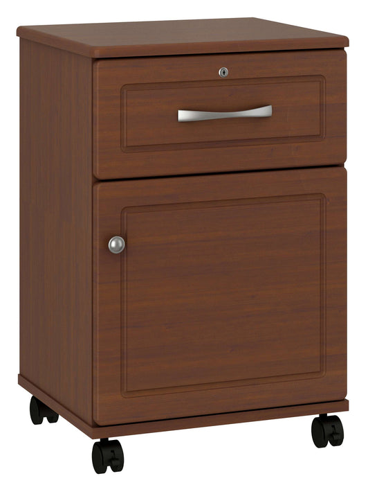 MUSA ONE DOOR, ONE DRAWER BEDSIDE CABINET WITH LOCK AND CASTERS