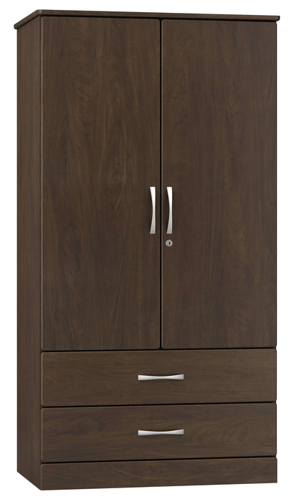 AMARE DIVIDED DOUBLE DOOR WARDROBE WITH TWO DRAWERS LOCKING RIGHT